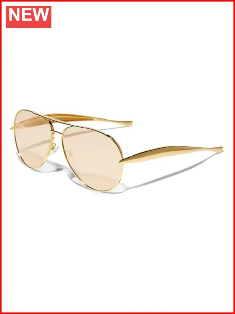Retro Oversized Aviator Sunglasses, Metal Frame UV Protection